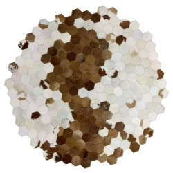 Brown and White Genuine Cowhide Patchwork Rug