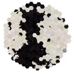 Black and White Genuine Cowhide Patchwork Rug