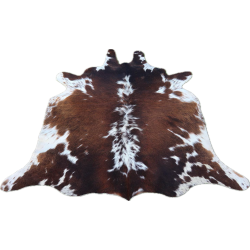 Brown and White Cowhide Rug | Natural Hair on Hide