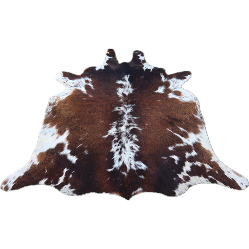 Brown and White Cowhide Rug | Natural Hair on Hide