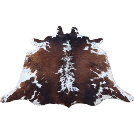 Brown and White Cowhide Rug | Natural Hair on Hide
