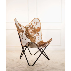 Handmade Cowhide Leather Butterfly Chair