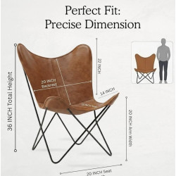 Handmade Cowhide Leather Butterfly Chair